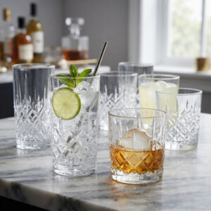 Set 12 Pahare Apa si Whisky Cristal Bohemia Angela
