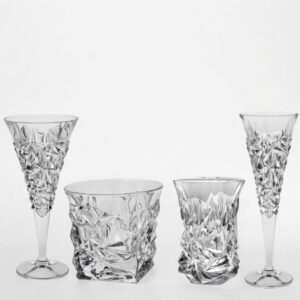Set 24 Pahare Whisky Vin Aperitiv si Sampanie Cristal Bohemia Glacier