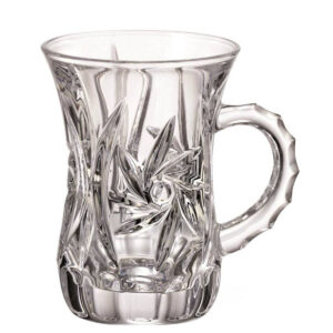 Set 6 Cani Ceai Cristal Bohemia Armudu Pinwheel 120 ml