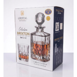 set whisky cristal bohemia cutie cadou Brixton